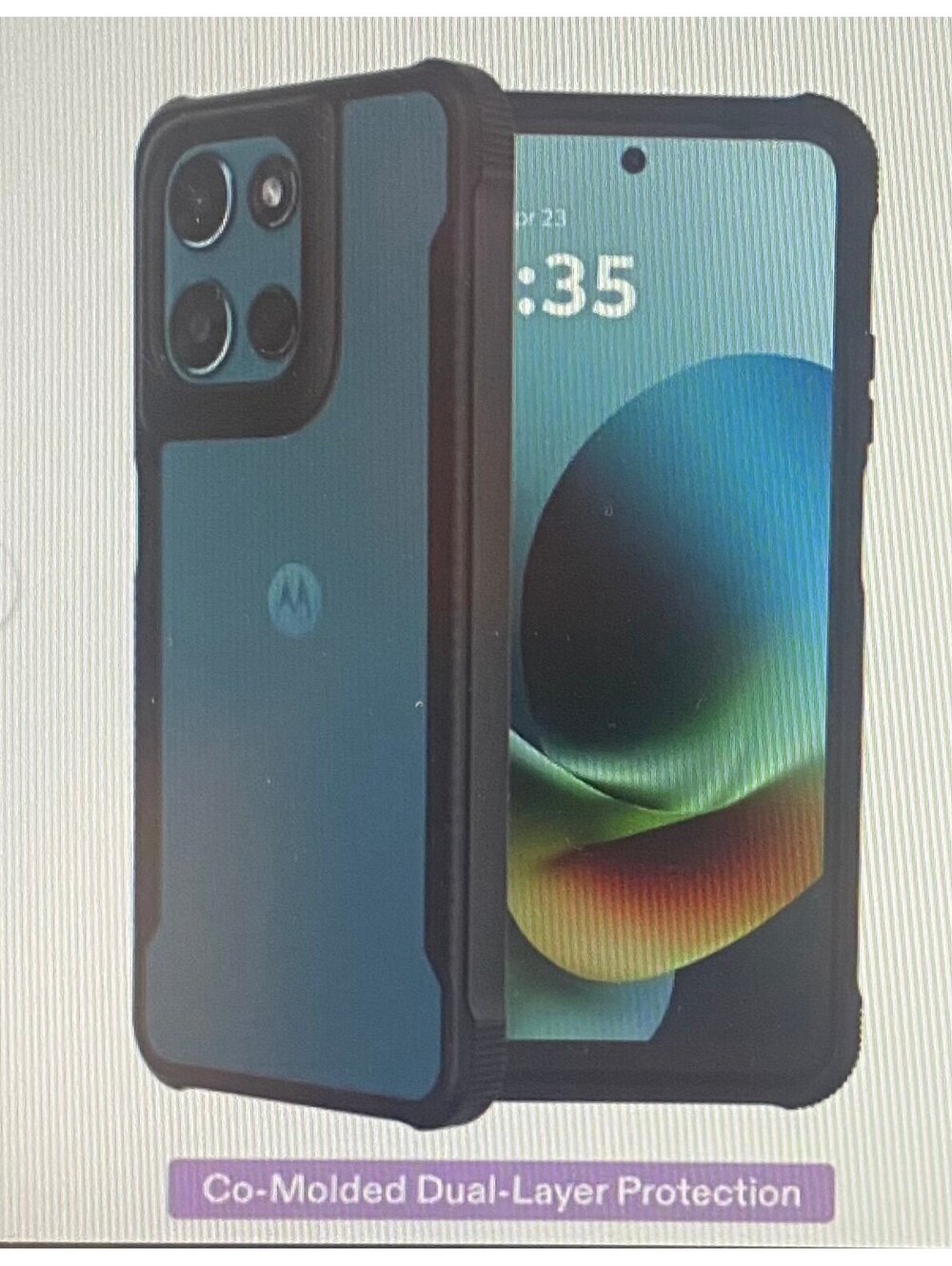 Onn Dual-Layer Case for Motorola moto g PLAY (2026) Black/Clear